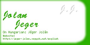 jolan jeger business card